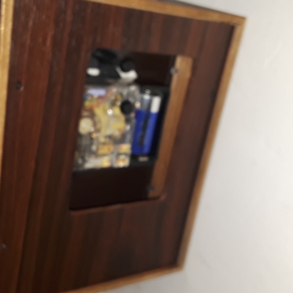 c RARE VINTAGE VERICHRON WORLD TIME WOODEN GLASS MANTEL SHELF CLOCK JAPAN - Picture 9 of 10